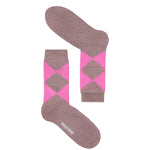 Samar Organic Cotton Argyle Sock Pink Marl Genevieve Sweeney