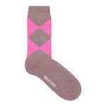 Samar Organic Cotton Argyle Sock Pink Marl Genevieve Sweeney