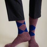 Samar Merino Argyle Sock Blue