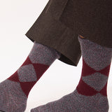 Samar Merino Argyle Sock Burgundy