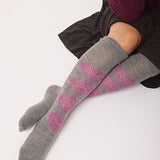 Saryl Merino Argyle Knee High Sock Light Grey