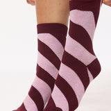 Serora Organic Cotton Stripe Socks Pink