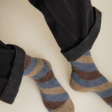 Serora Sparkly Stripe Sock Bronze Tweed