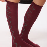 Sia Merino Knee High Socks Burgundy