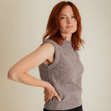 Soar Textured Lambswool Knitted Vest Pearl Grey - Preorder
