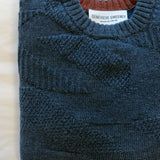 Soar Merino Wool Textured Stitch Sweater Indigo - Preorder