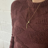 Soar Merino Wool Textured Stitch Sweater Deep Rose - Preorder