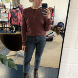 Soar Merino Wool Textured Stitch Sweater Deep Rose - Preorder