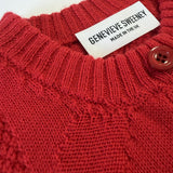 Soar Merino Wool Textured Stitch Cardigan Bright Red