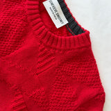 Soar Merino Wool Textured Stitch Sweater Bright Red