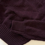 Soar Merino Wool Textured Stitch Sweater Plum