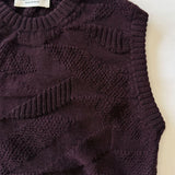 Soar Merino Wool Textured Stitch Knitted Vest Plum