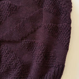 Soar Merino Wool Textured Stitch Knitted Vest Plum