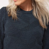 Soar Merino Wool Textured Stitch Sweater Indigo