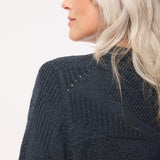 Soar Merino Wool Textured Stitch Sweater Indigo