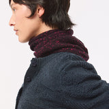 Lambswool Cashmere Tweed Triangle Scarf Black Pink