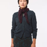 Soar Merino Wool Textured Stitch Cardigan Indigo