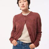 Soar Merino Wool Textured Stitch Cardigan Rose