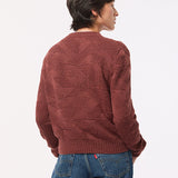 Soar Merino Wool Textured Stitch Cardigan Rose