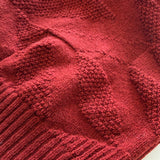 Soar V-neck Textured Lambswool Knitted Vest Red - Preorder