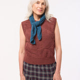Soar Merino Wool Textured Stitch Knitted Vest Rose