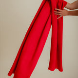 Textured Merino Wool Blanket Scarf Red