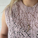 Ver Lambswool Silk Lace Knitted Vest Pink - Preorder