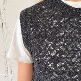 Ver Lambswool Silk Lace Knitted Vest Black - Preorder