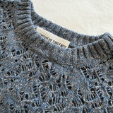 Ver Lambswool Silk Lace Knitted Vest Blue - Preorder