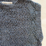 Ver Lambswool Silk Lace Knitted Vest Blue - Preorder