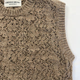Ver Lambswool Silk Lace Knitted Vest Biscuit - Preorder