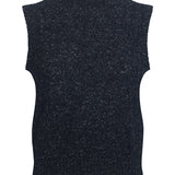 Ver Lambswool Silk Lace Knitted Vest Black - Preorder