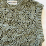 Ver Lambswool Silk Lace Knitted Vest Green - Preorder
