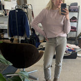 Ver Lambswool Silk Lace Sleeve Sweater Pink - Preorder