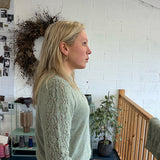 Ver Lambswool Silk Lace Sleeve Sweater Green - Preorder