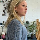 Ver Lambswool Silk Lace Sleeve Sweater Blue - Preorder