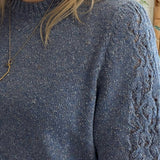 Ver Lambswool Silk Lace Sleeve Sweater Blue - Preorder