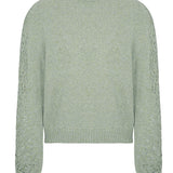 Ver Lambswool Silk Lace Sleeve Sweater Green - Preorder