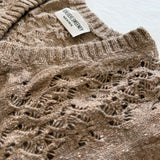 Ver Lambswool Silk Lace V-Neck Sweater Biscuit - Preorder