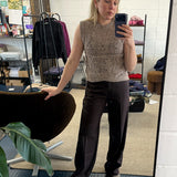 Ver Lambswool Silk Lace Knitted Vest Biscuit - Preorder