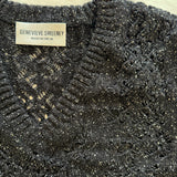 Ver Lambswool Silk Lace V-Neck Sweater Black - Preorder