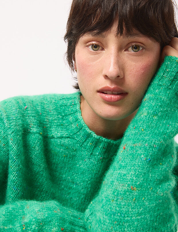 Willow Alpaca Merino Wool Sweater Bright Green