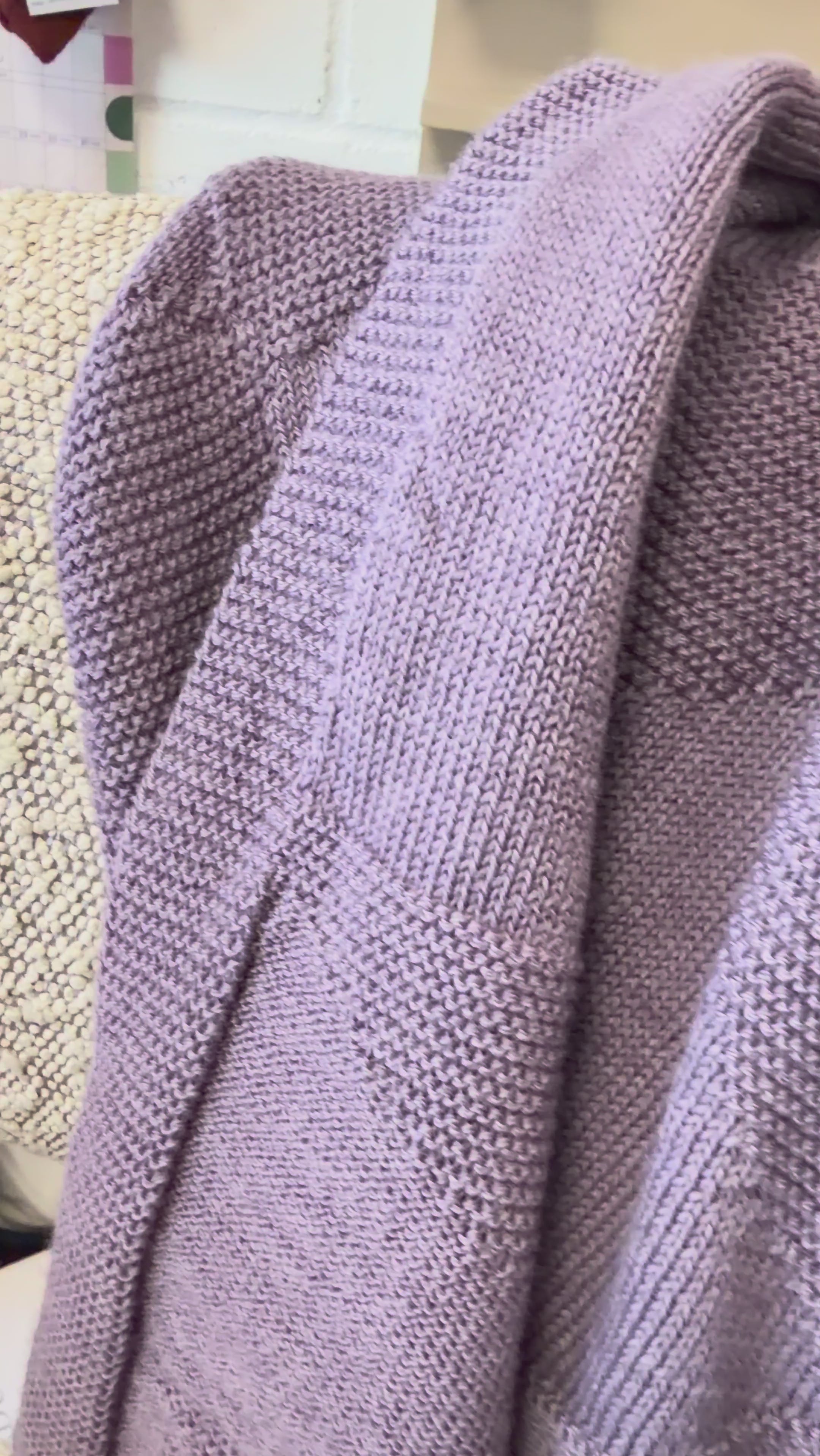Merino wool lilac oversized scarf