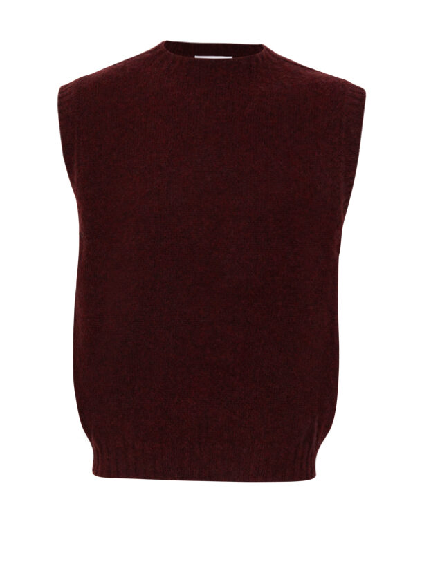 Laide Knitted Vest Burgundy Genevieve Sweeney