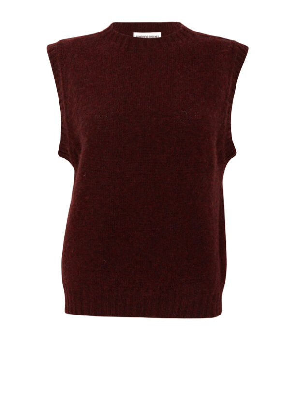 Laide Knitted Vest Burgundy Genevieve Sweeney