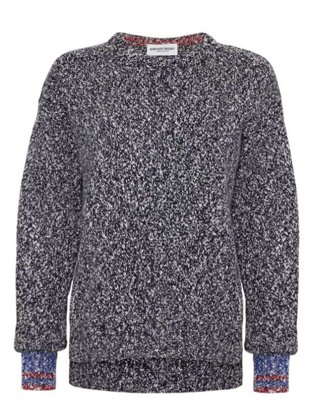 Brook Sweater Textured Lambswool Charcoal Marl Genevieve Sweeney