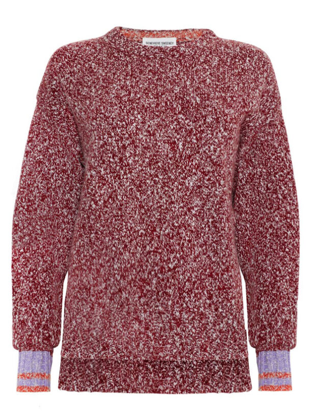 Brook Sweater Textured Lambswool Red Marl Genevieve Sweeney
