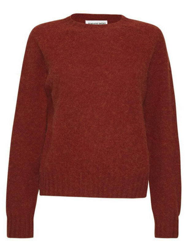Leslie Brushed Wool Sweater Red Genevieve Sweeney