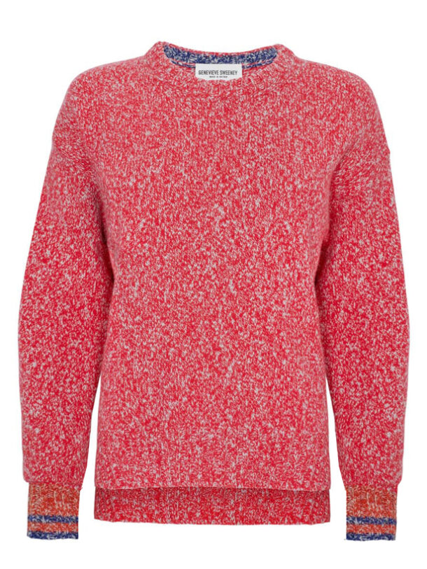 Brook Sweater Textured Lambswool Pink Genevieve Sweeney