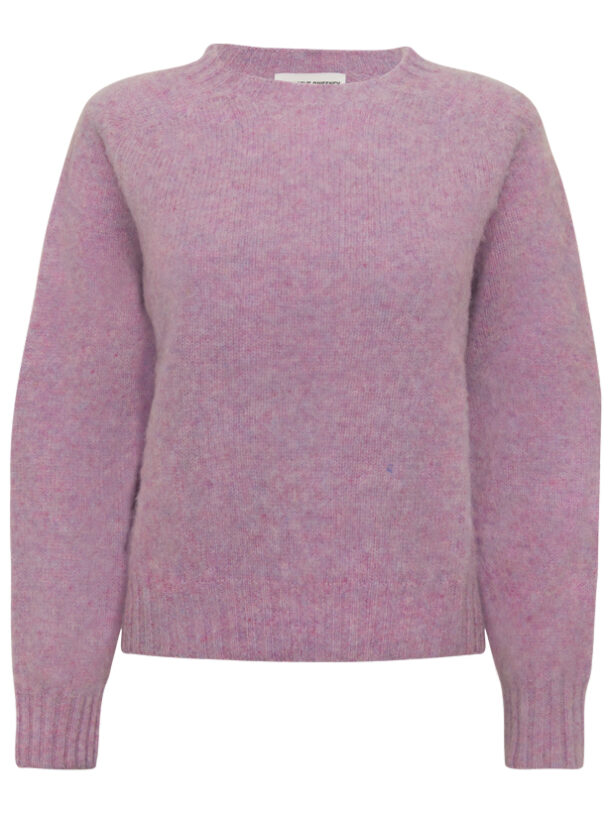 Leslie Brushed Wool Sweater Heather Pink Genevieve Sweeney